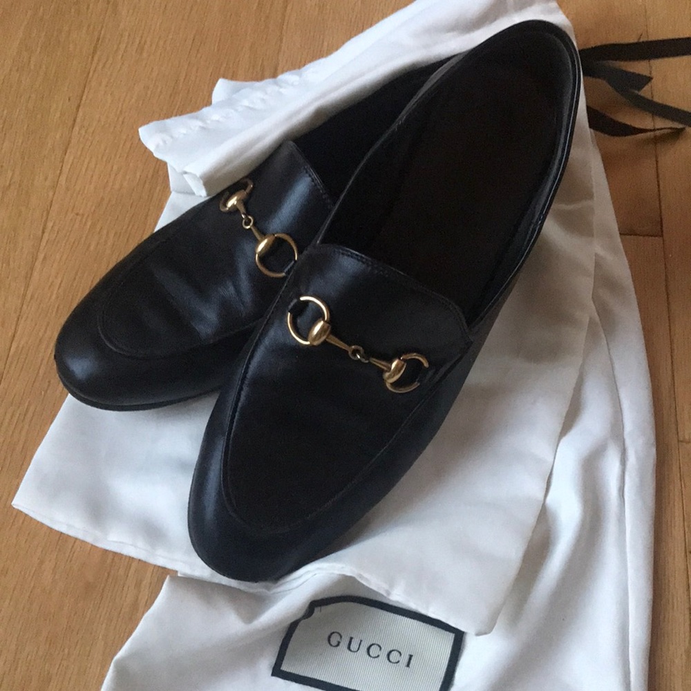 Gucci Braxton Black Leather Princeton Loafers 36.5